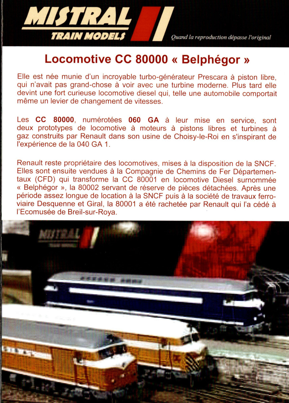 Mistral Train Models - CC 80000 'Belphegor' diesel locomotive