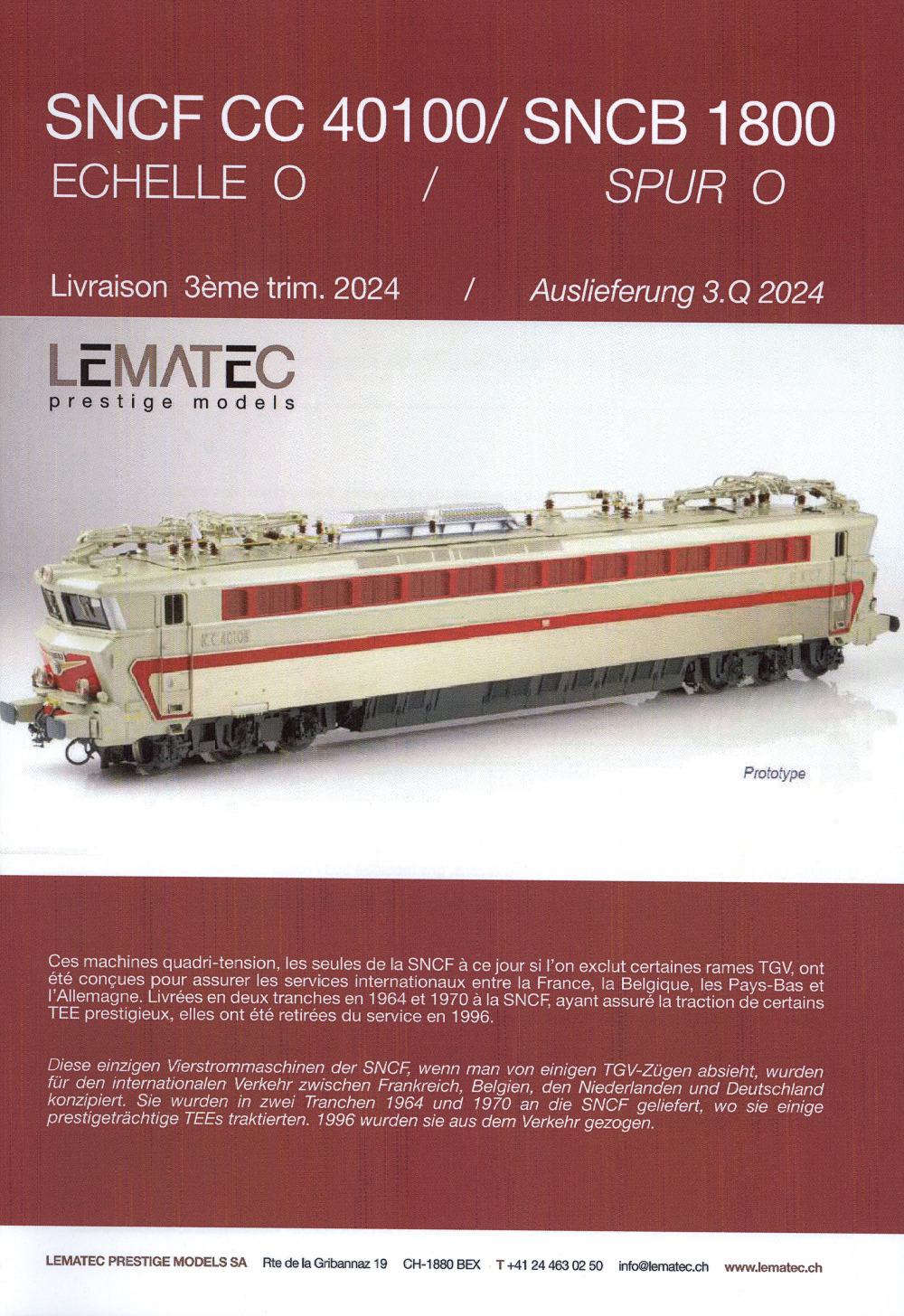 Lematec - SNCF CC 40100 / SNCB 1800 electric locomotive
