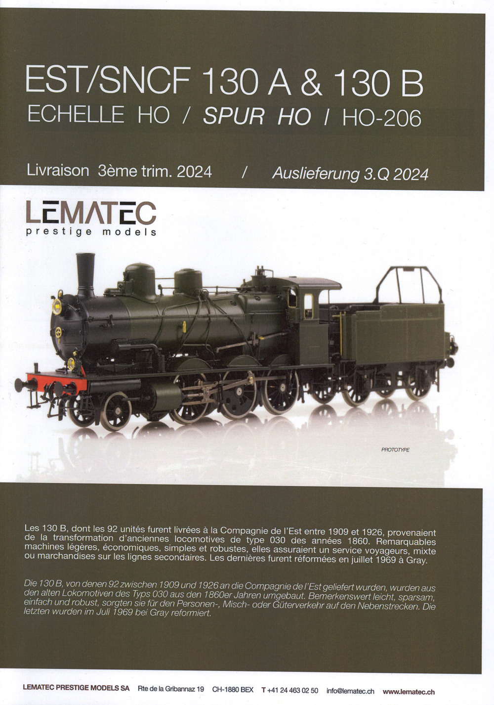 Lematec - EST / SNCF - 130 A & 130 B steam locomotive