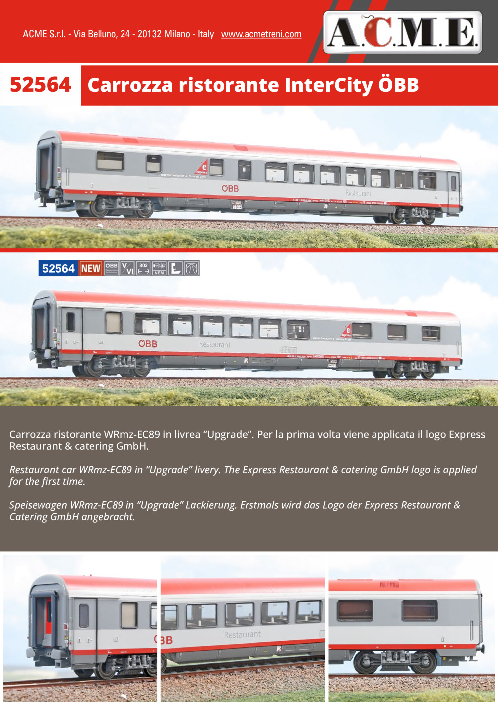 ACME - Anonima Costruzioni Modellistiche Esatte - ÖBB - Carrozza ristorante (ref. 52564)