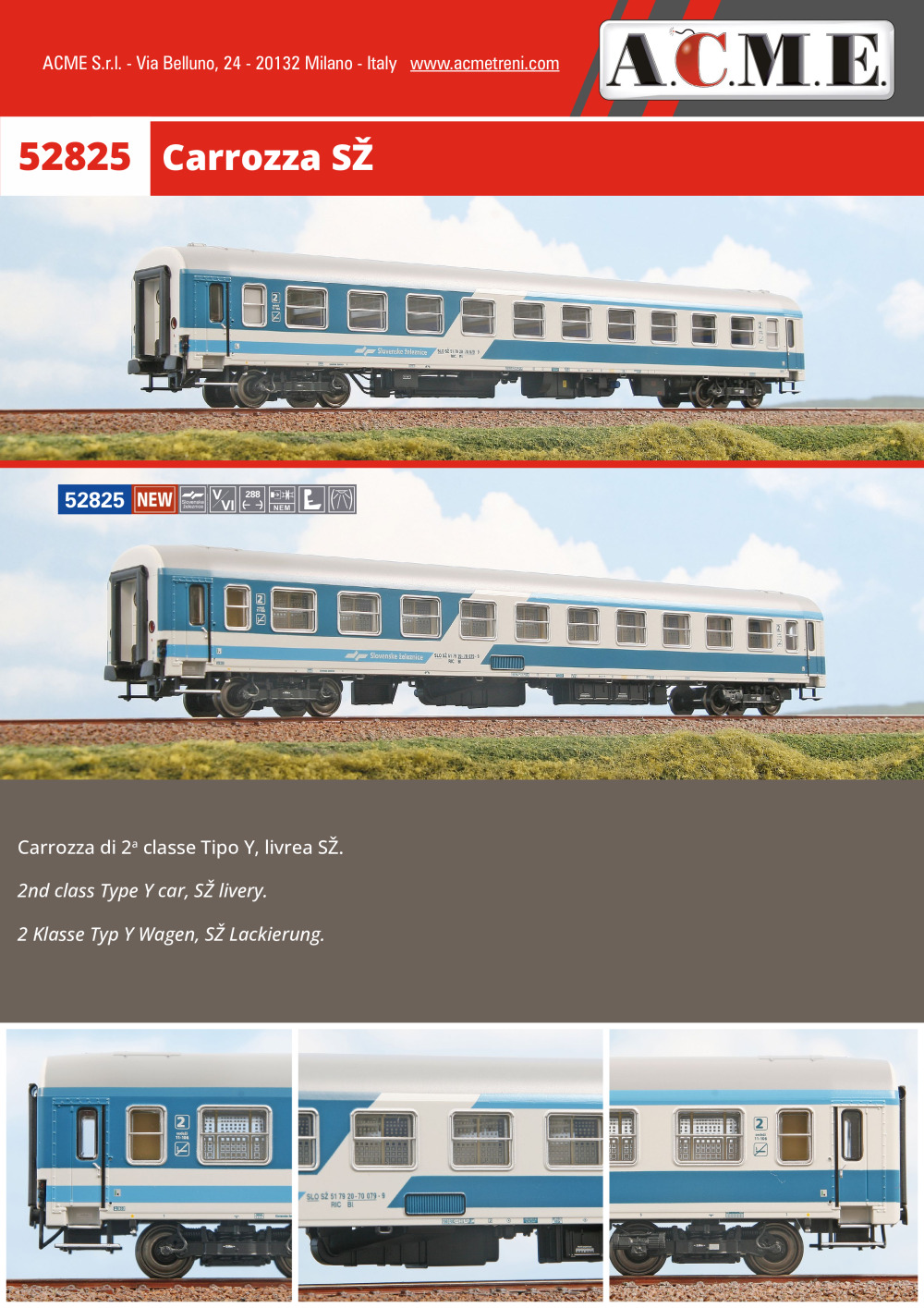 ACME - Anonima Costruzioni Modellistiche Esatte - Carrozza SŽ (ref. 52825)