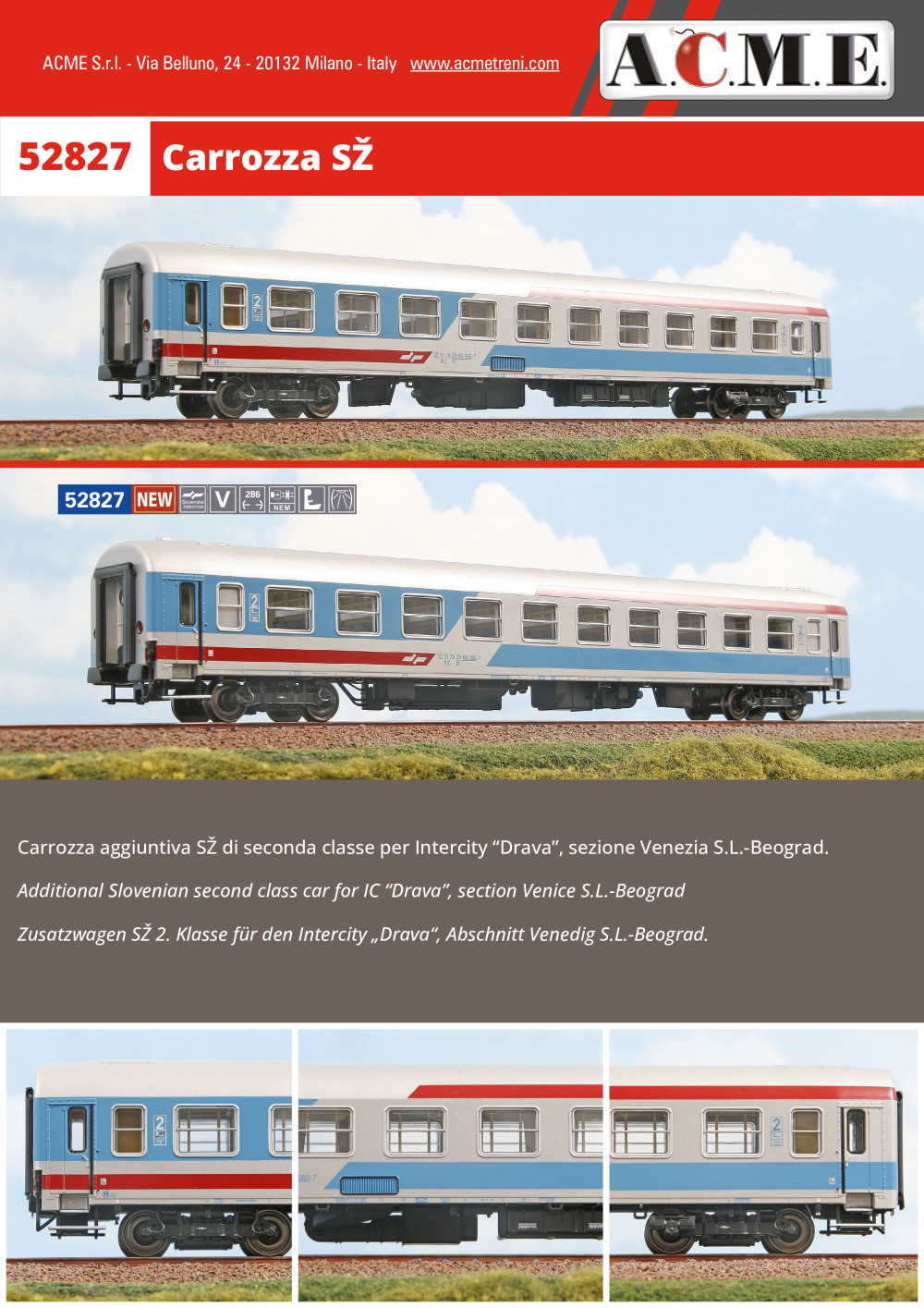 ACME - Anonima Costruzioni Modellistiche Esatte - Carrozza SŽ (ref. 52827)