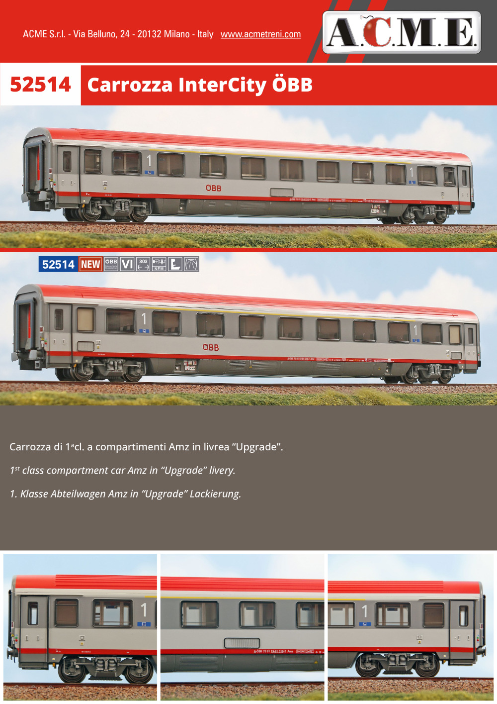 ACME - Anonima Costruzioni Modellistiche Esatte - ÖBB - InterCity passenger coach (ref. 52514)