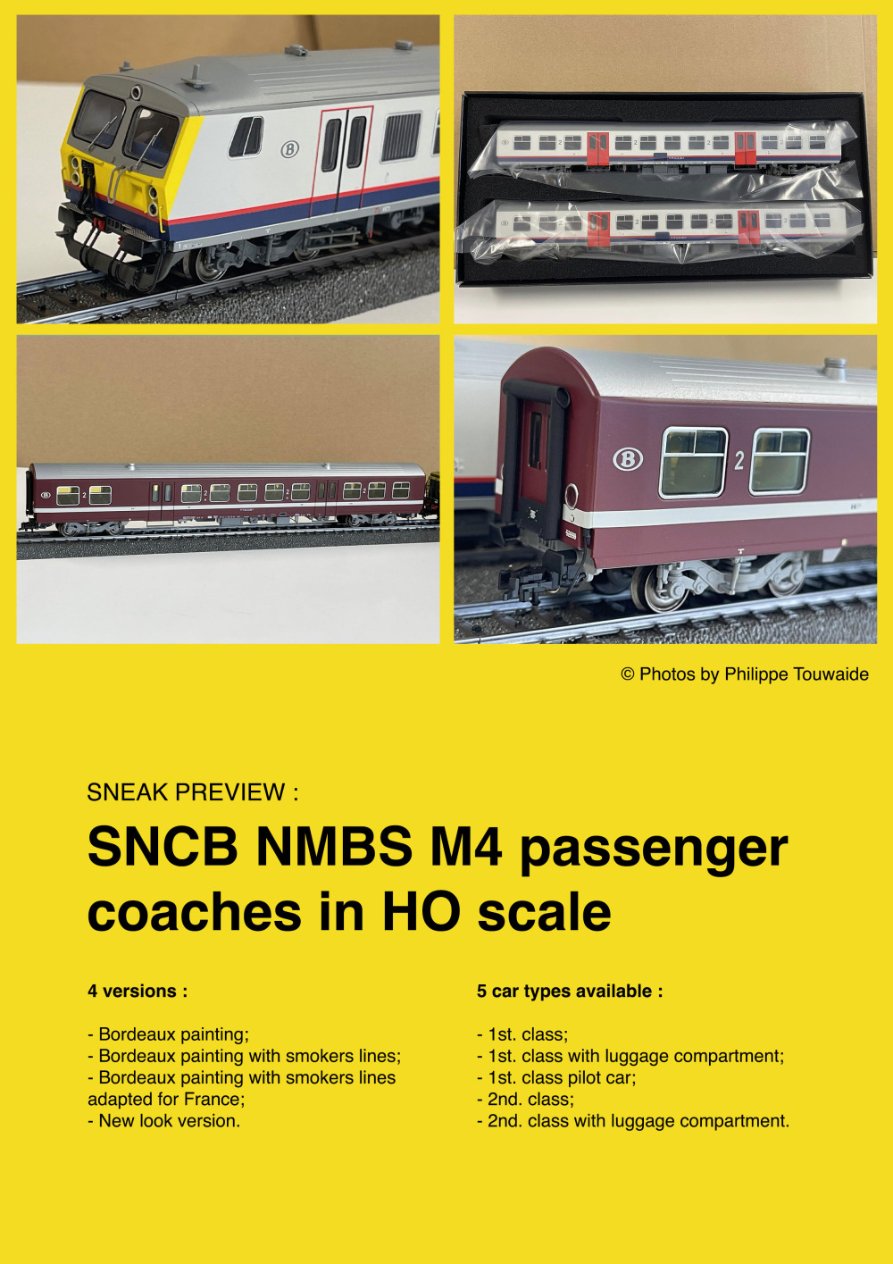 Treinshop Olaerts - SNCB NMBS M4 passenger coaches in HO scale