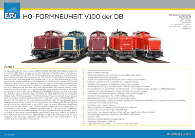 H0-FORMNEUHEIT V100 der DB - ESU