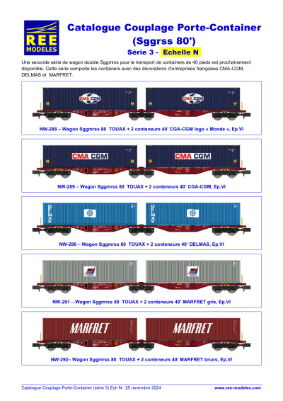 Sggmrss 80 freight wagons - REE MODÈLES - Rails Europ Express