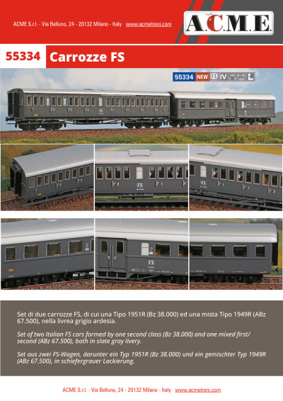 Carrozze FS (ref. 55334) - ACME - Anonima Costruzioni Modellistiche Esatte