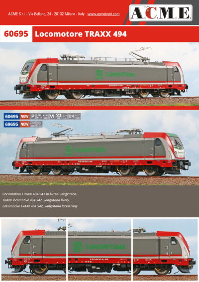 Locomotore TRAXX 494 (ref. 60695 / 69695) - ACME - Anonima Costruzioni Modellistiche Esatte