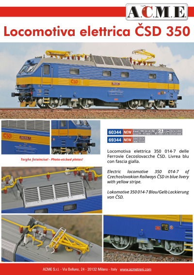 ČSD - 350 014-7 electric locomotive (ref. 60344 / 69344) - ACME - Anonima Costruzioni Modellistiche Esatte