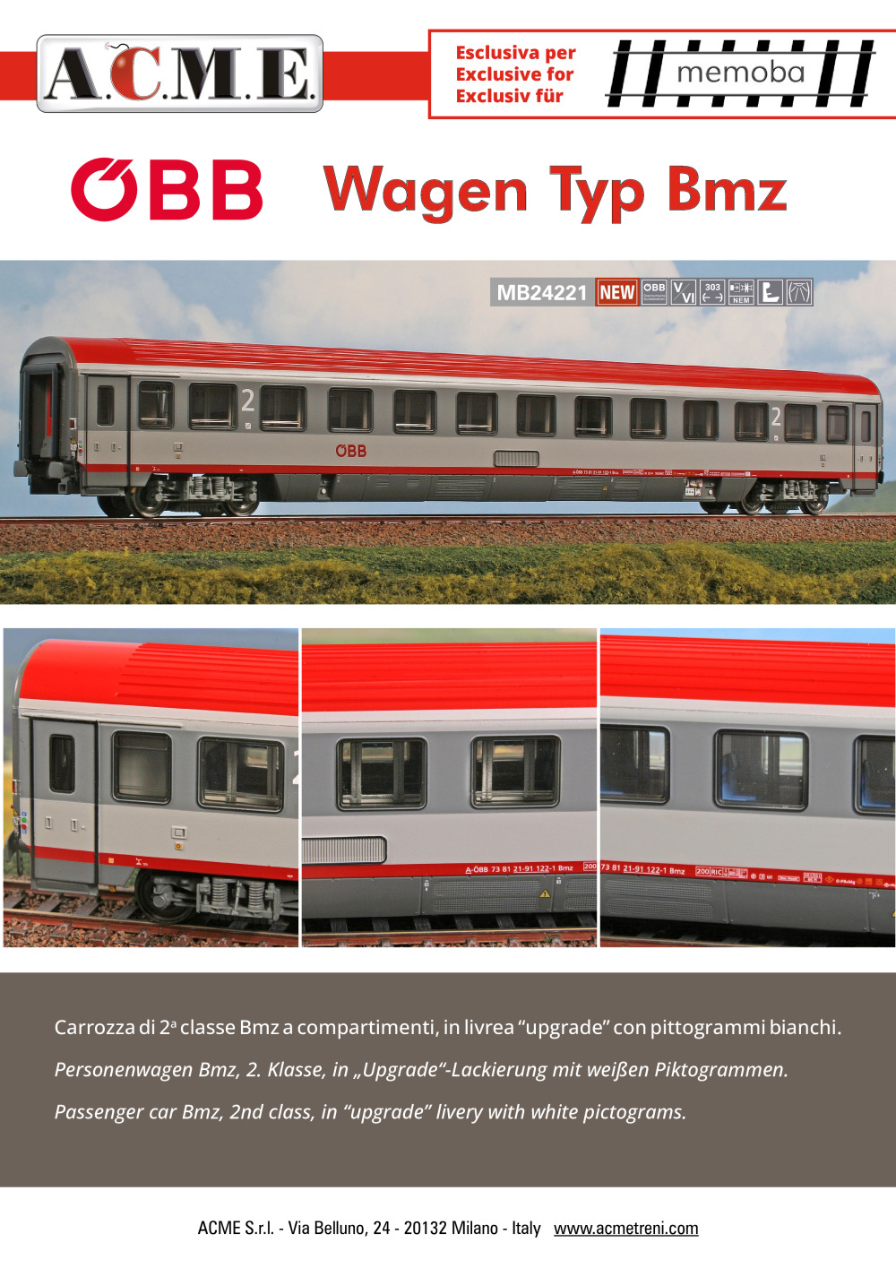 ACME - Anonima Costruzioni Modellistiche Esatte - ÖBB - Bmz passenger coach (ref. MB24221)