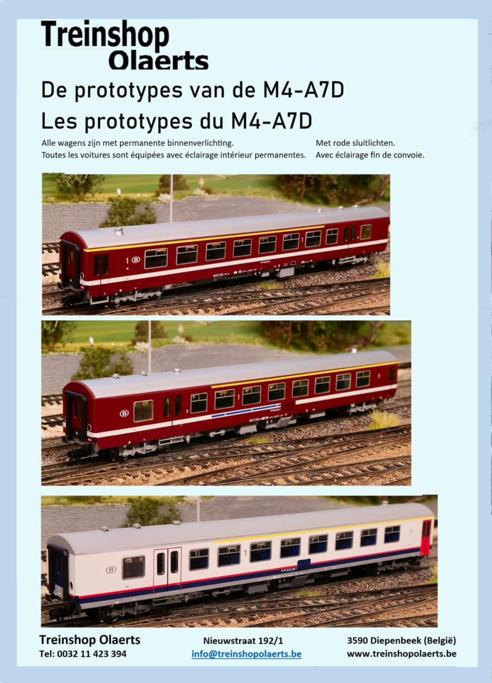 Treinshop Olaerts - De prototypes van de M4-A7D / Les prototypes du M4-A7D