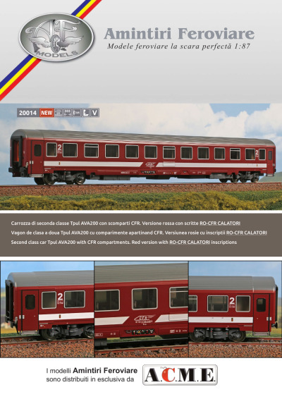 CFR Calatori - AVA 200 passenger coach (ref. 20014) - Amintiri Feroviare