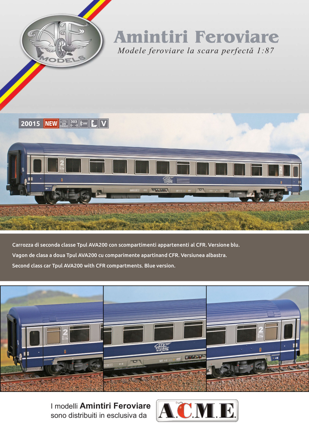 Amintiri Feroviare - CFR Calatori - AVA 200 passenger coach (ref. 20015)