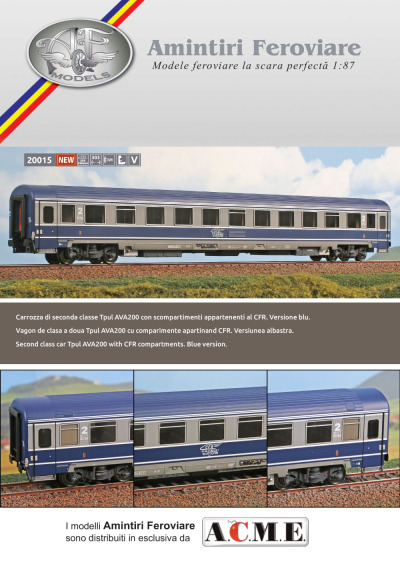 CFR Calatori - AVA 200 passenger coach (ref. 20015) - Amintiri Feroviare