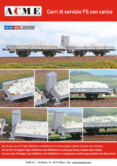 Carri di servizio FS con carico (ref. 45126) - ACME - Anonima Costruzioni Modellistiche Esatte
