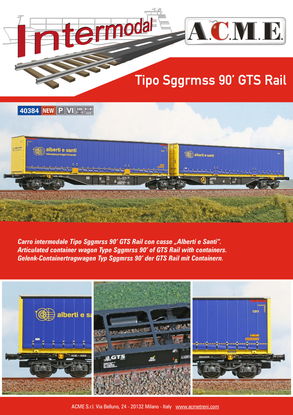 ACME - Anonima Costruzioni Modellistiche Esatte - Tipo Sggrmss 90' GTS Rail (ref. 40384)