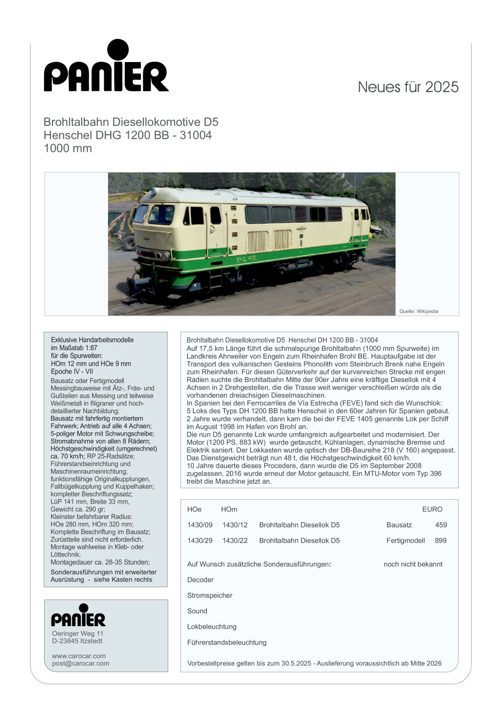 Panier - Brohltalbahn Diesellokomotive D5
