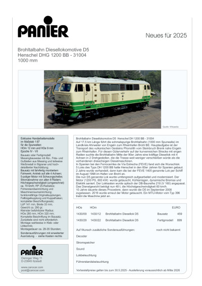 Brohltalbahn Diesellokomotive D5 - Panier