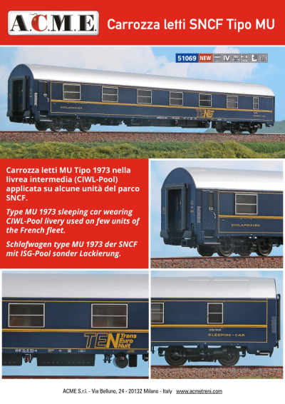 Carrozza letti SNCF Tipo MU (ref. 51069) - ACME - Anonima Costruzioni Modellistiche Esatte