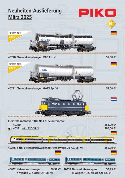 Neuheiten-Auslieferung März 2025 - PIKO