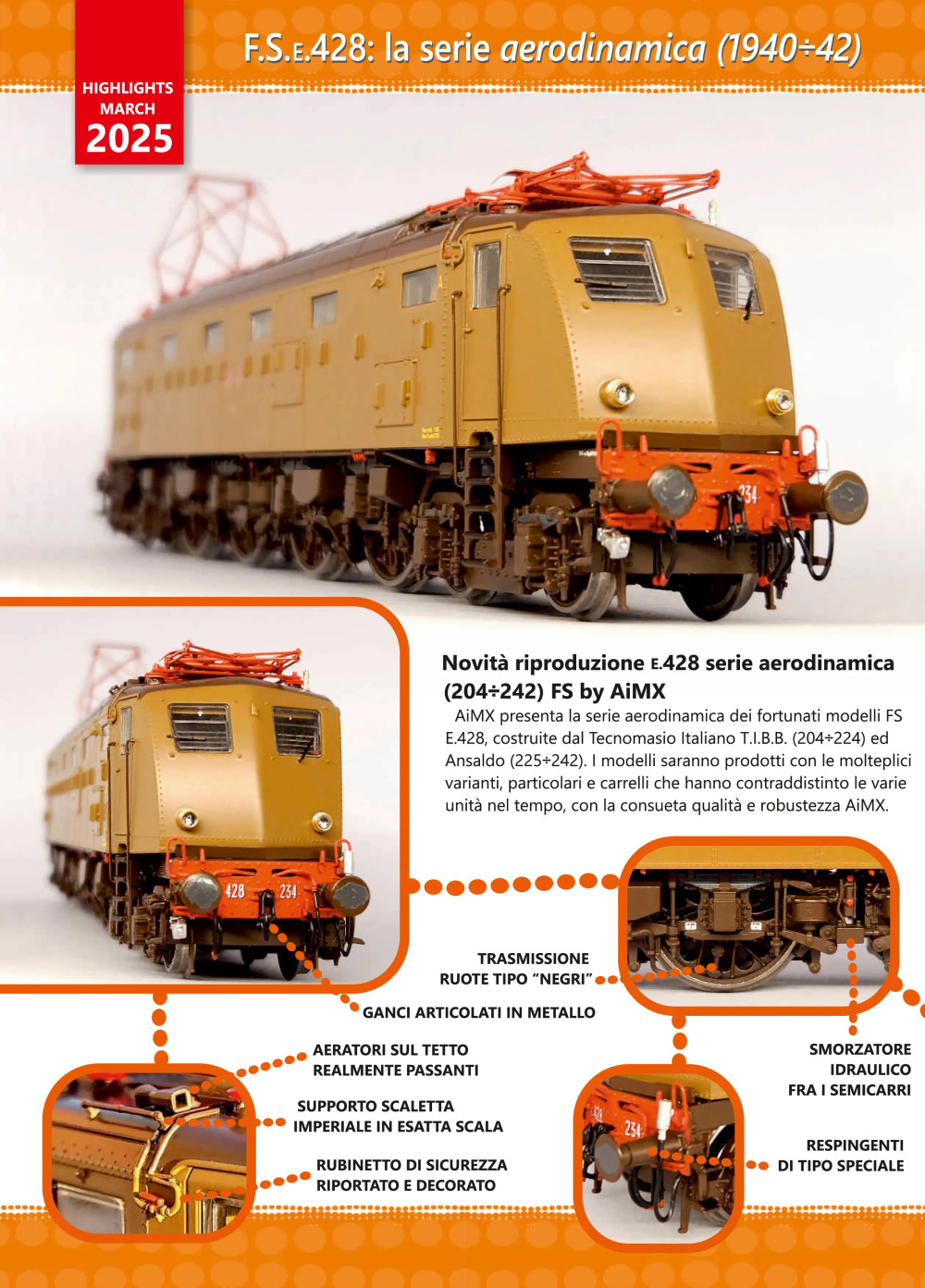AiMX models - Highlights March 2025 - FS E.428.234 & E.428.237 "ANSALDO" locomotiva elettrica