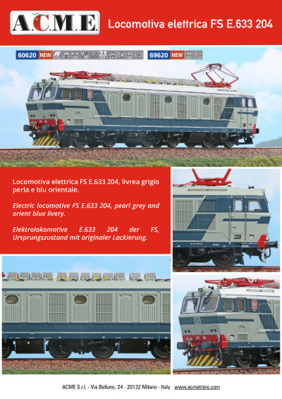 Locomotiva elettrica FS E.633 204 (ref. 60620 / 69620) - ACME - Anonima Costruzioni Modellistiche Esatte
