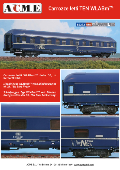 Carrozze letti TEN WLABm174 (ref. 52373) - ACME - Anonima Costruzioni Modellistiche Esatte