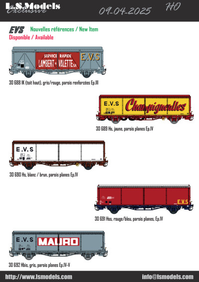 Wagons de marchandises "EVS" - LS Models