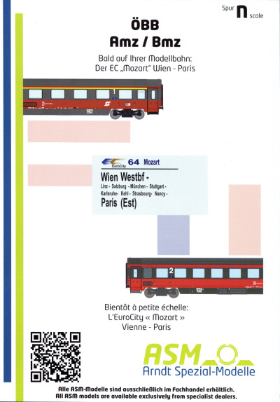 ÖBB - Amz / Bmz Personenwagen - Der EC "Mozart" Wien-Paris - ASM - Arndt Spezial-Modelle