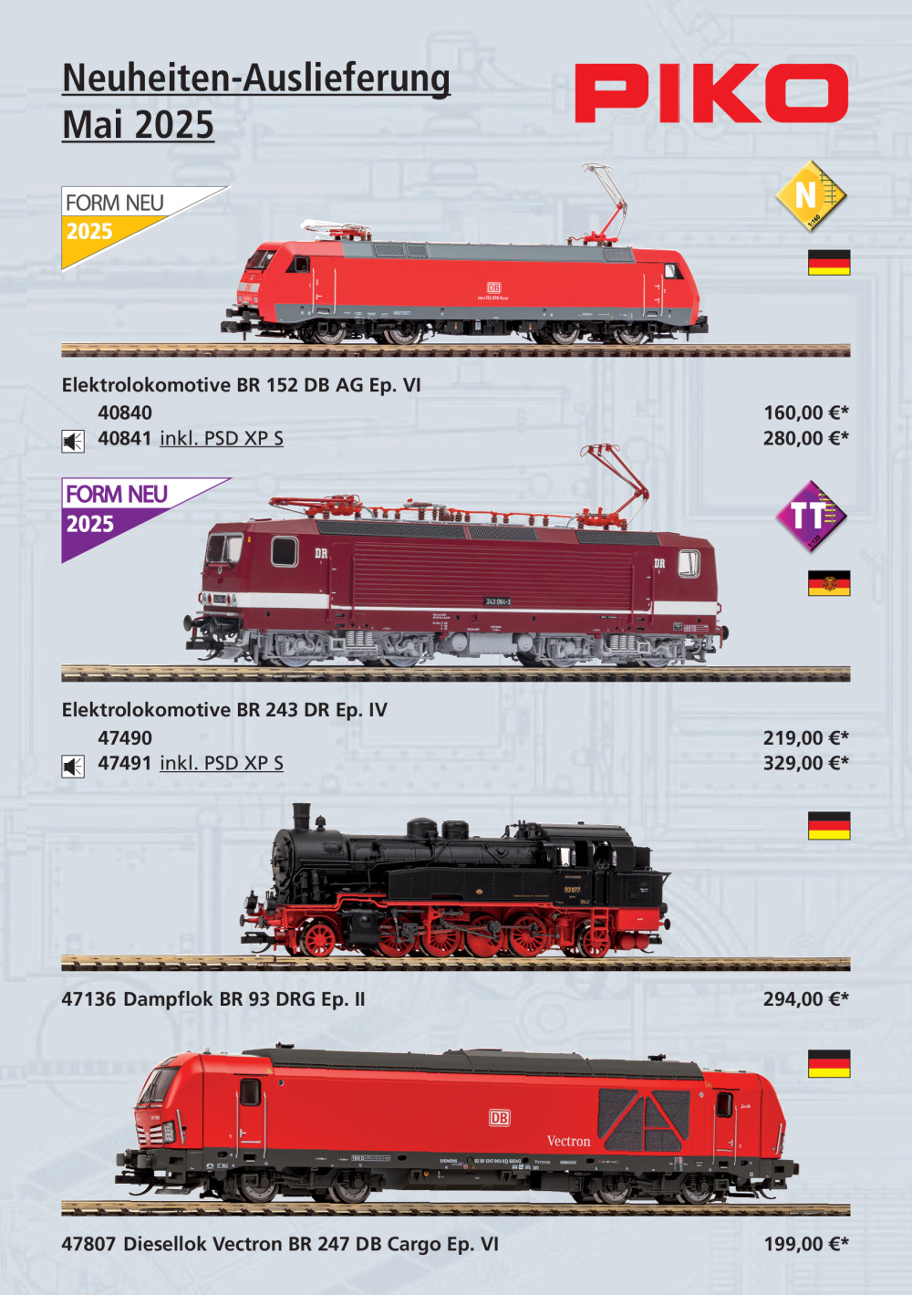 PIKO - Neuheiten-Auslieferung Mai 2025