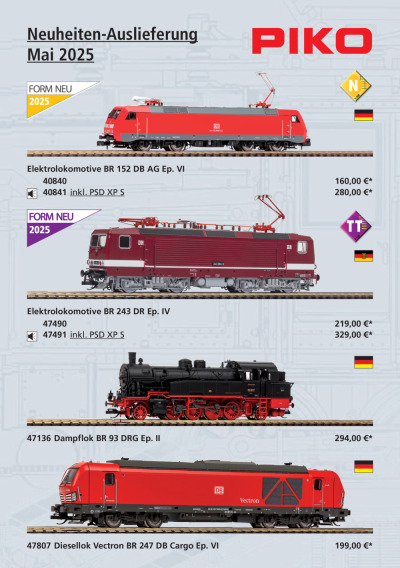Neuheiten-Auslieferung Mai 2025 - PIKO