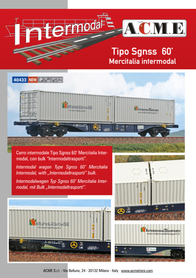 Tipo Sgnss 60' Mercitalia Intermodal (ref. 40433) - ACME - Anonima Costruzioni Modellistiche Esatte
