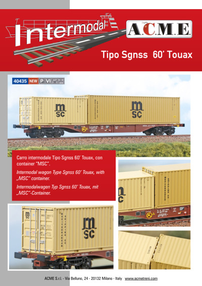 Tipo Sgnss 60' Touax "MSC" (ref. 40435) - ACME - Anonima Costruzioni Modellistiche Esatte