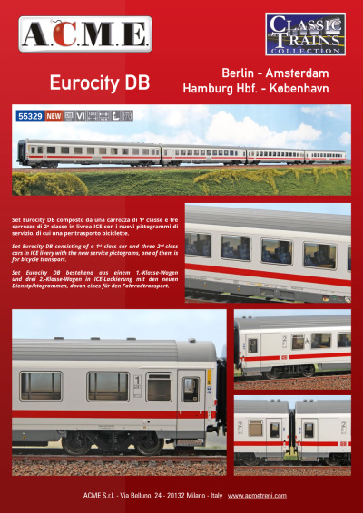 Eurocity DB "Berlin - Amsterdam | Hamburg Hbf. - København" (ref. 55329) - ACME - Anonima Costruzioni Modellistiche Esatte