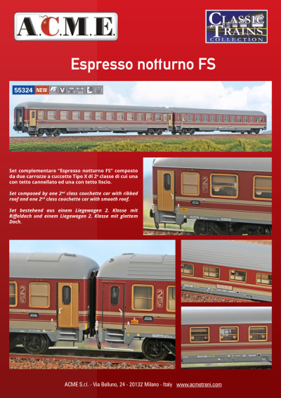 Espresso notturno FS (ref. 55324) - ACME - Anonima Costruzioni Modellistiche Esatte