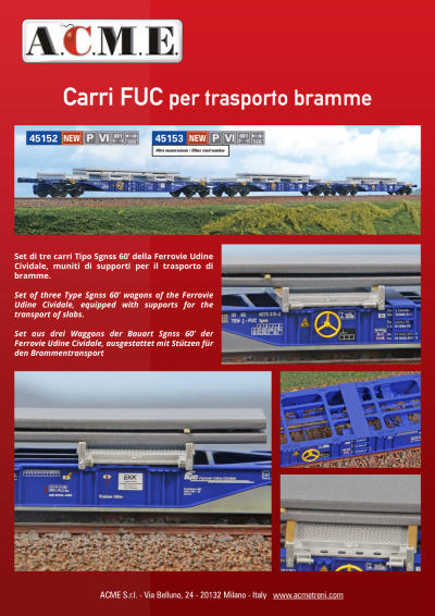 Carri FUC per trasporto bramme (ref. 45152 / 45153) - ACME - Anonima Costruzioni Modellistiche Esatte