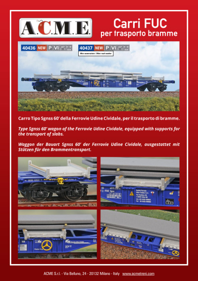 Carri FUC per trasporto bramme (ref. 40436 / 40437) - ACME - Anonima Costruzioni Modellistiche Esatte