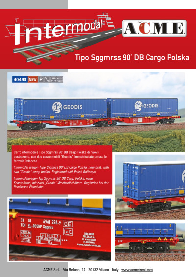 Tipo Sggmrss 90’ DB Cargo Polska (ref. 40490) - ACME - Anonima Costruzioni Modellistiche Esatte