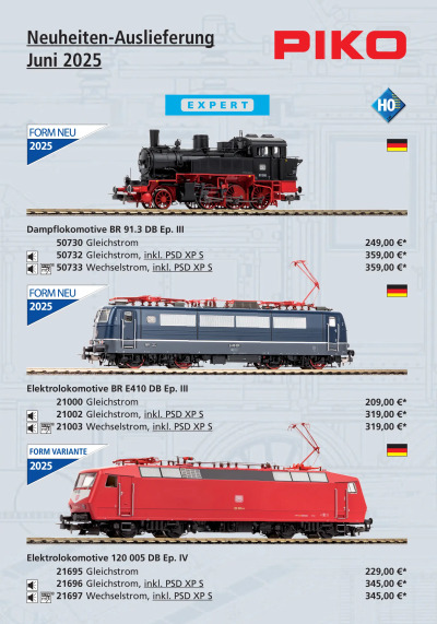 Neuheiten-Auslieferung Juni 2025 - PIKO