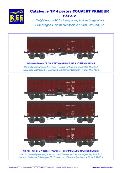 Catalogue TP 4 portes COUVERT/PRIMEUR (Série 2) - REE MODÈLES - Rails Europ Express
