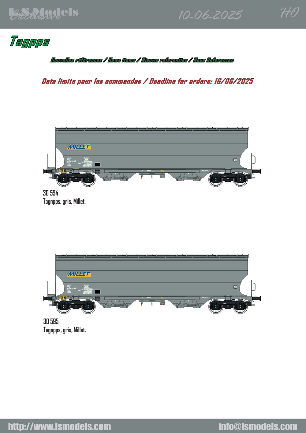 LS Models - Tagpps "Millet" freight wagons