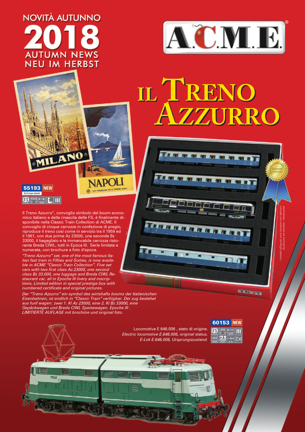 ACME - Anonima Costruzioni Modellistiche Esatte - Novelties Autumn 2018