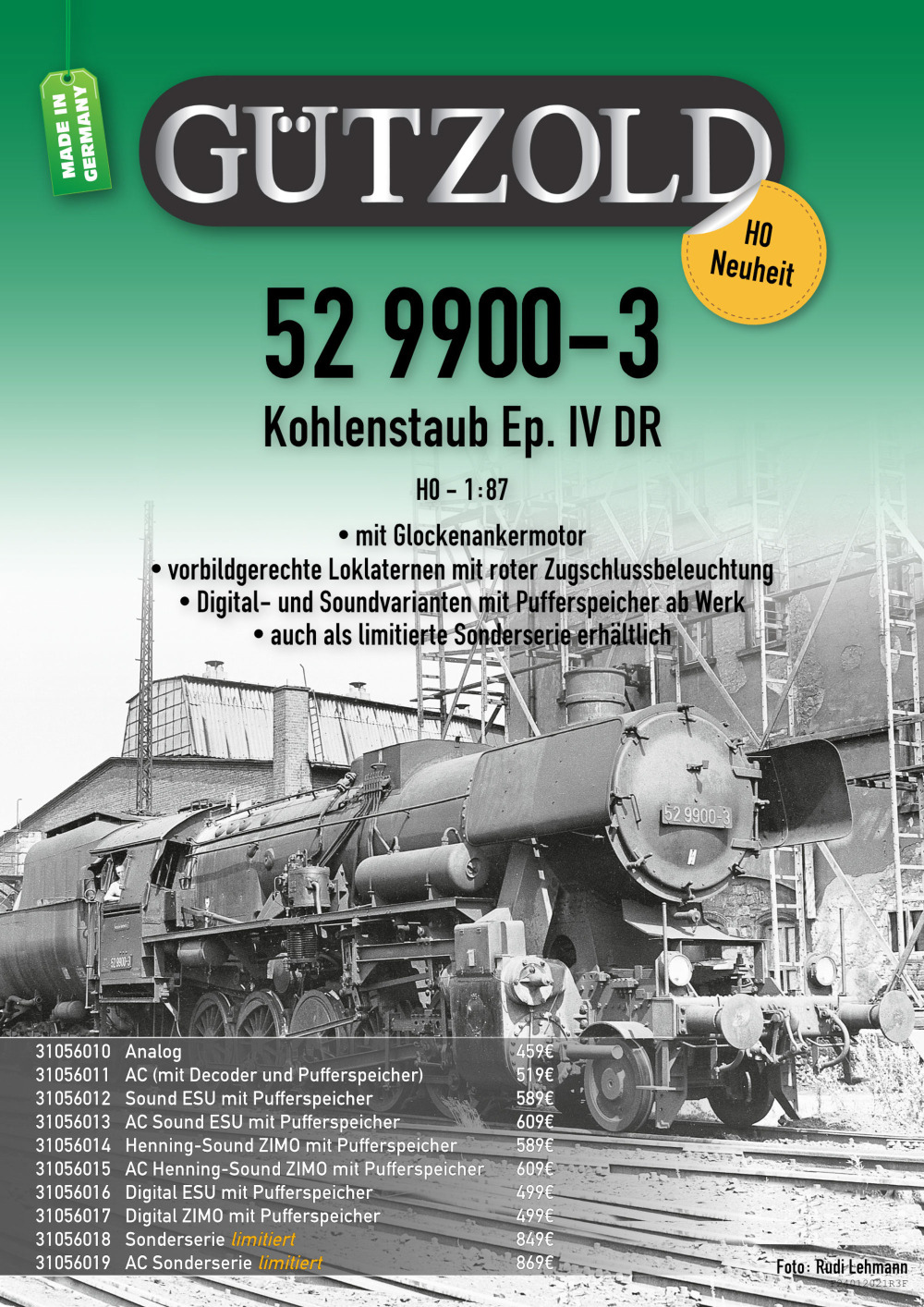 Gützold - DR - BR 52 9900-3 steam locomotive