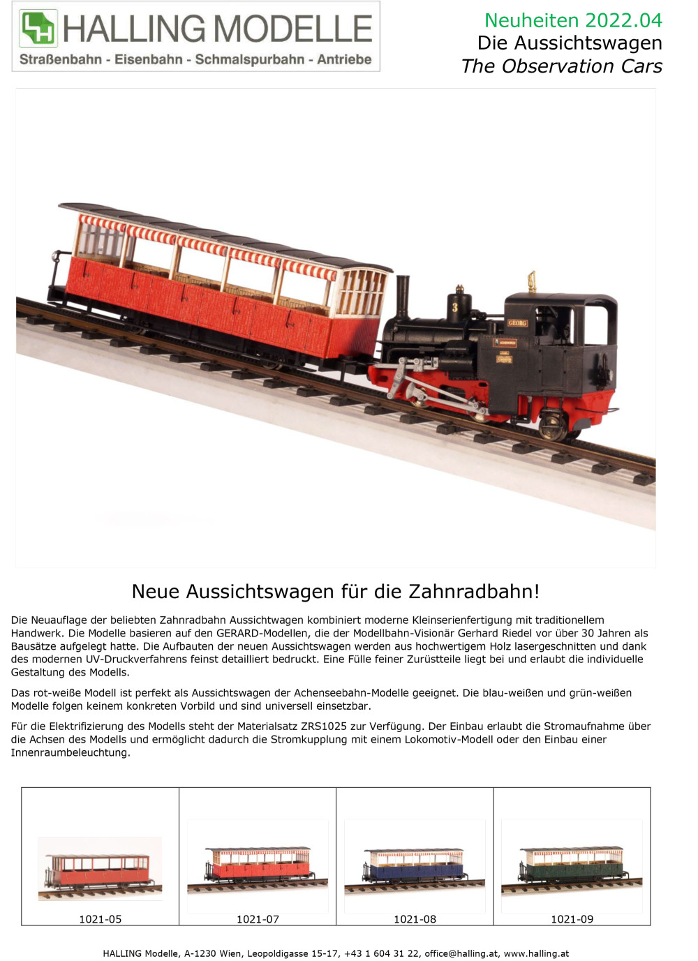 Halling Modelle - The Observation Cars