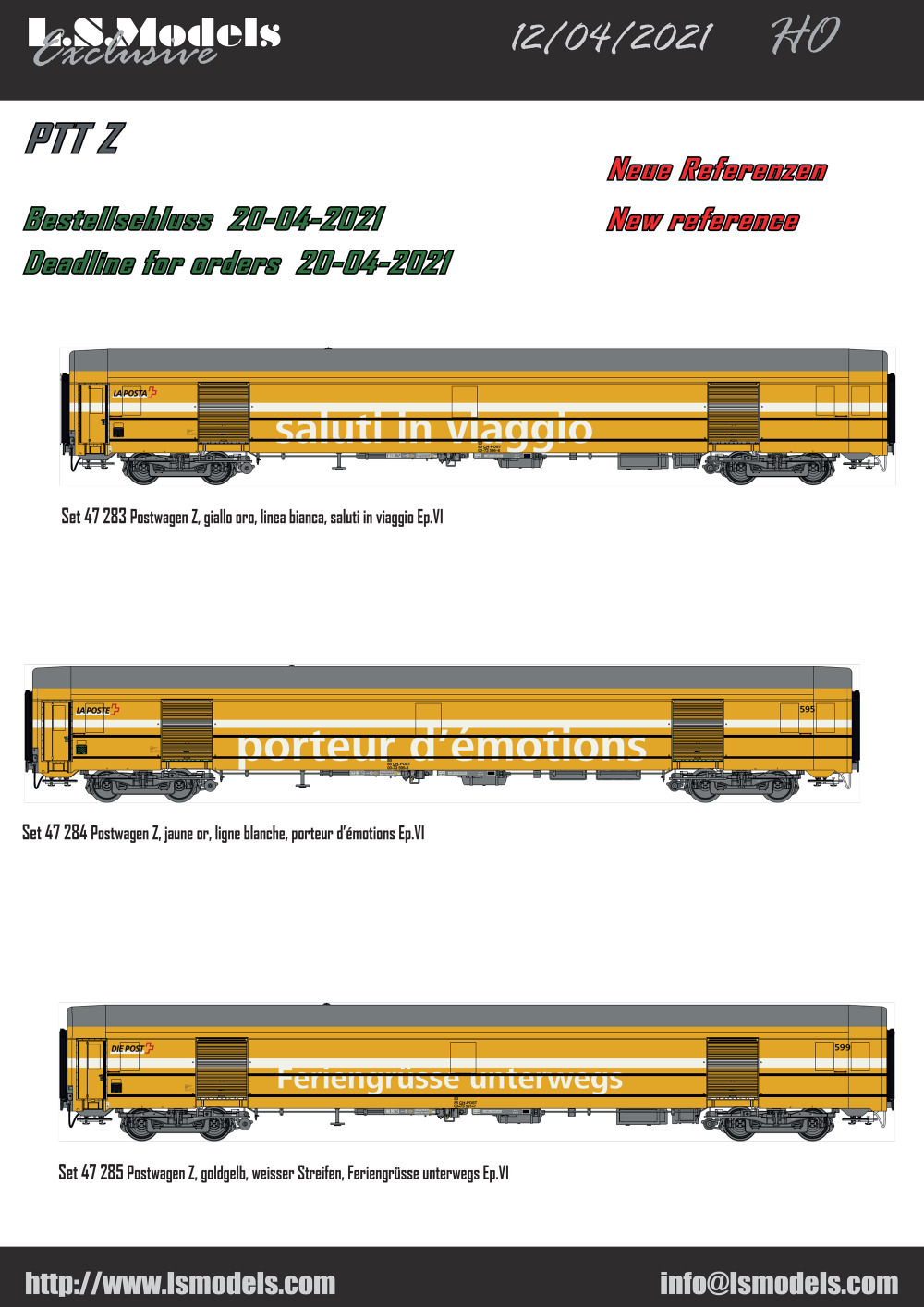 LS Models - PTT (Swiss Post) - Z postal coaches