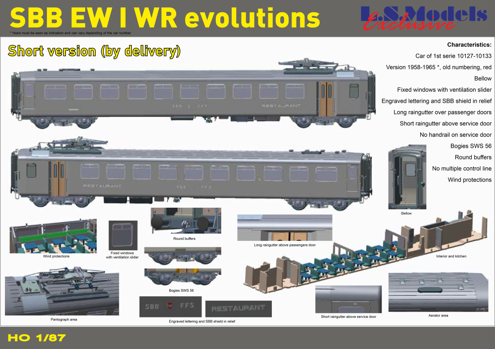 LS Models - SBB CFF FFS - WR 88-33 (EW I) restaurant coaches
