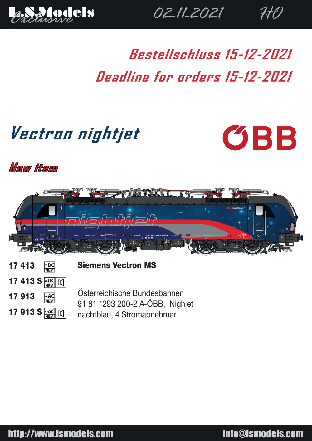 LS Models - ÖBB - Vectron "Nightjet" electric locomotive