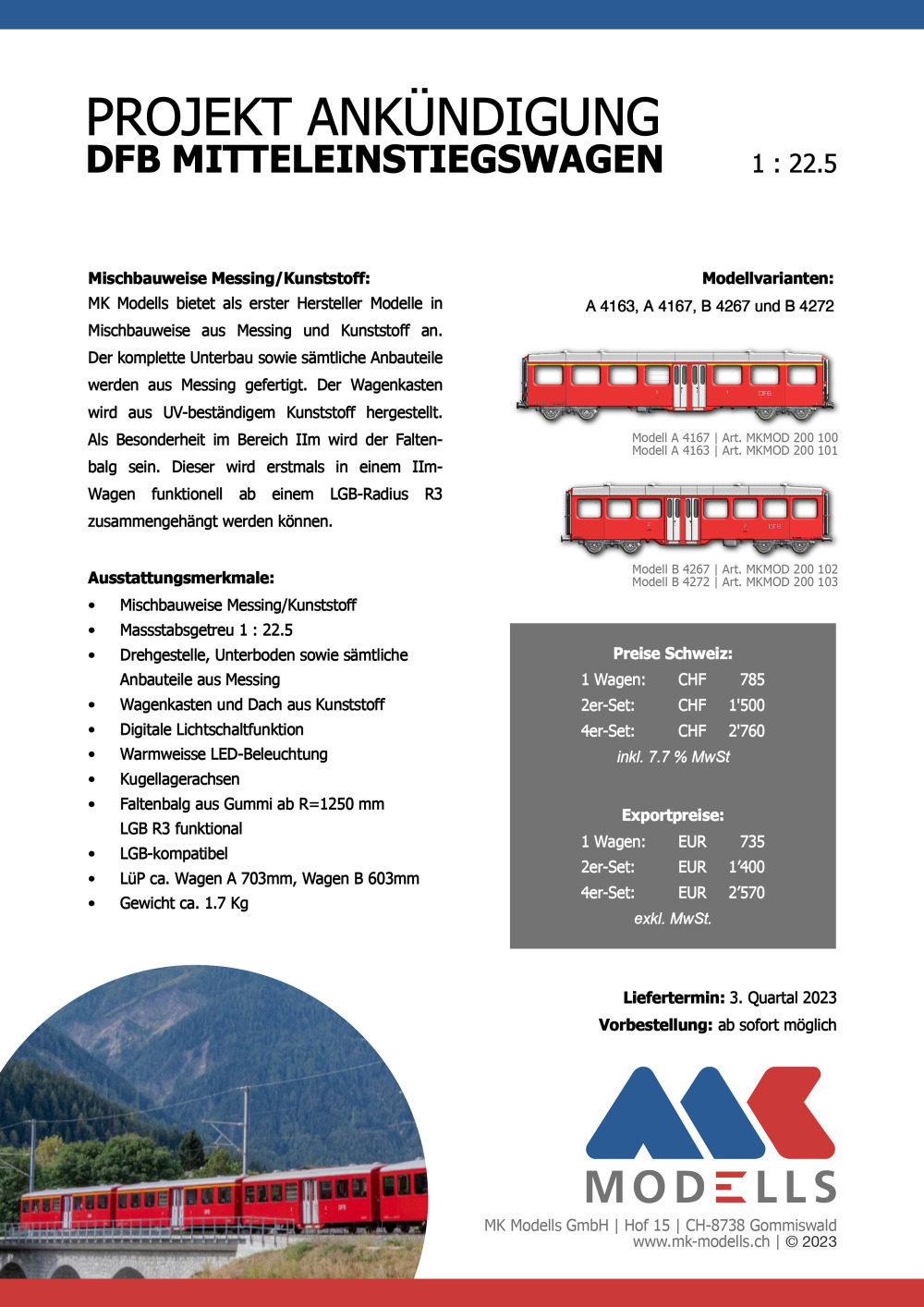 MK-Modells - DFB passenger coaches