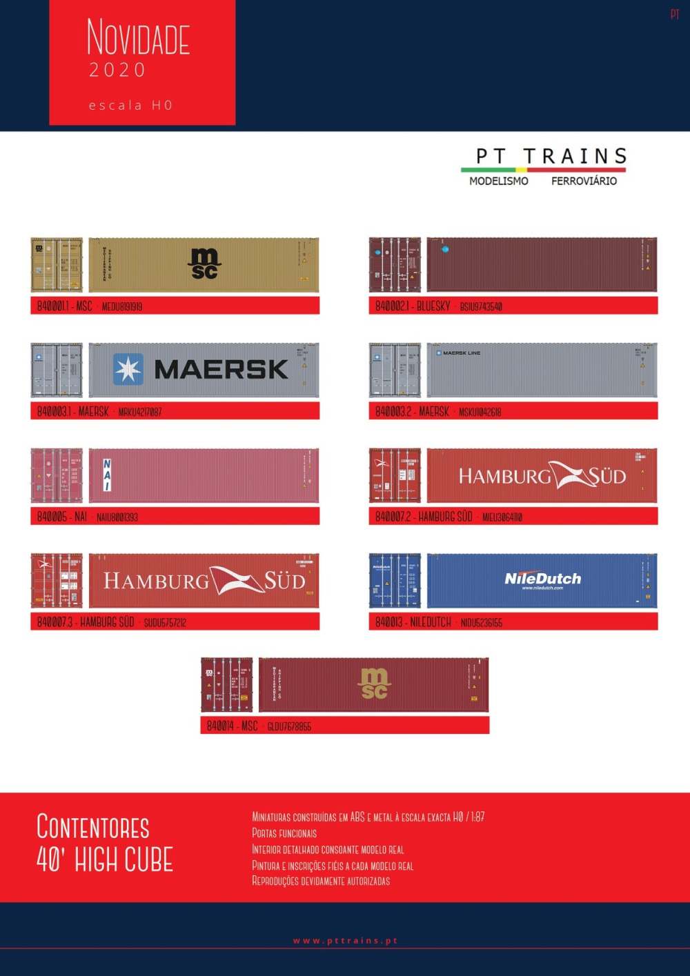 PT TRAINS - Novelties 2020: 40' containers
