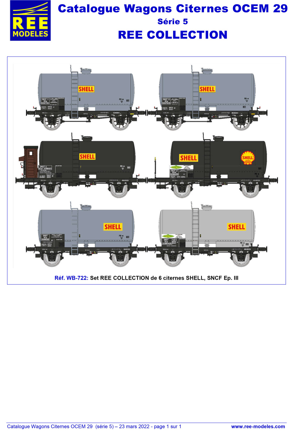 REE MODÈLES - Rails Europ Express - REE Collection - OCEM 29 tank wagons